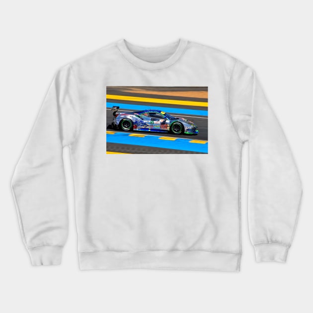 Ferrari 488 GTE no60 24 Hours of Le mans 2017 Crewneck Sweatshirt by AndyEvansPhotos